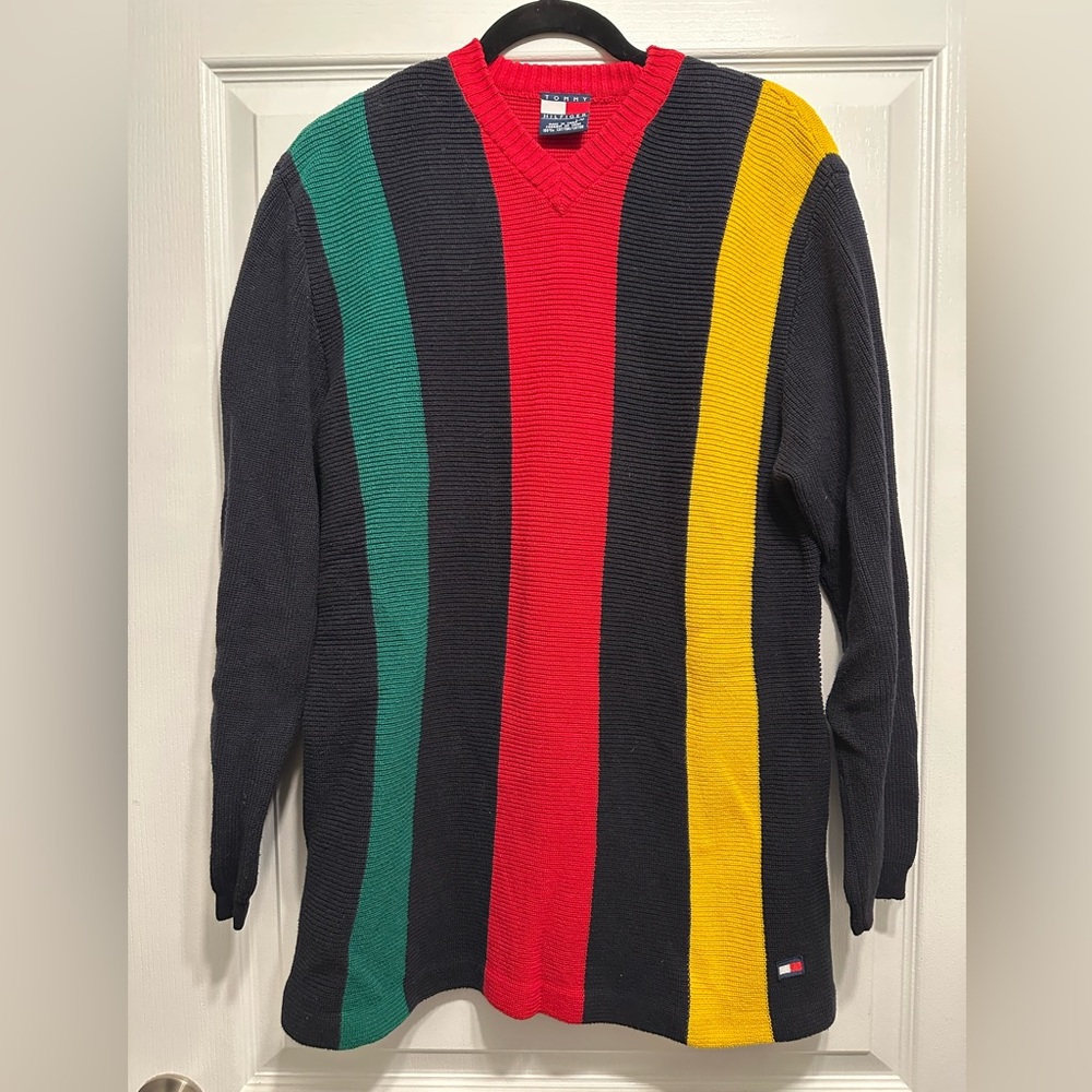 Tommy Hilfiger Multicolor Striped Knit Sweater Vintage